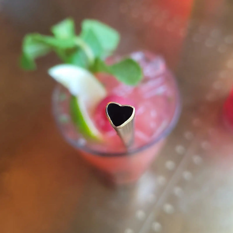 Heart-shaped Stainless Steel Straws x 4