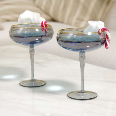 Set-of-2-Gold-Rimmed-Black-Coupe-Cocktail-Glasses, glass, set-of-two, cocktail, espresso-martini, order, add-to-cart, gold, klarna