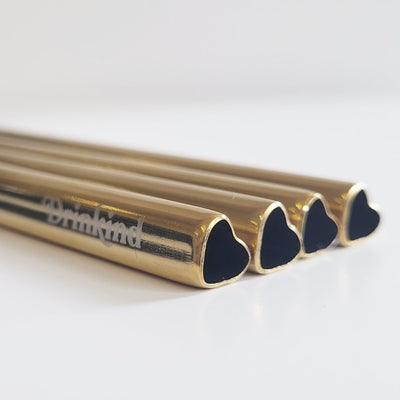 Gold heart straws
