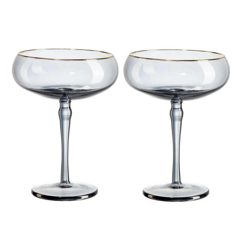 Set-of-2-Gold-Rimmed-Black-Coupe-Cocktail-Glasses, glass, set-of-two, cocktail, espresso-martini, order, add-to-cart, gold, klarna