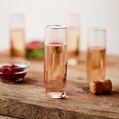 Pink Stemless Champagne Flutes