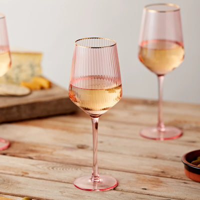 pink wine glasses