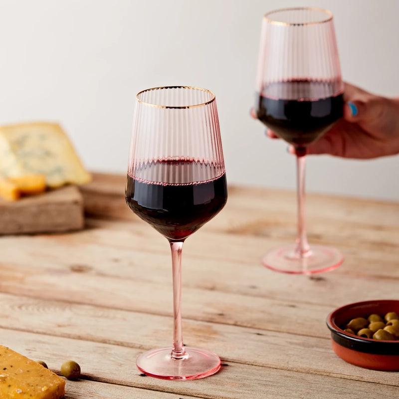 light pink wine glasses