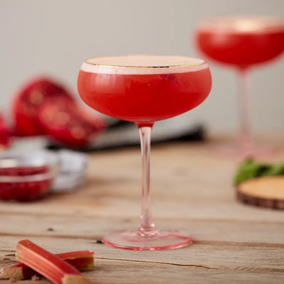 Pink martini cocktail glasses