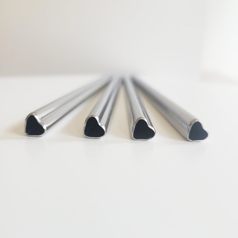 Heart Shaped Steel Drinking Straws