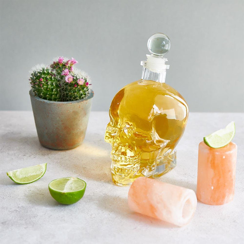 Skull-Decanter-Yellow-Glass-Salt-Shot-Set-Glasses