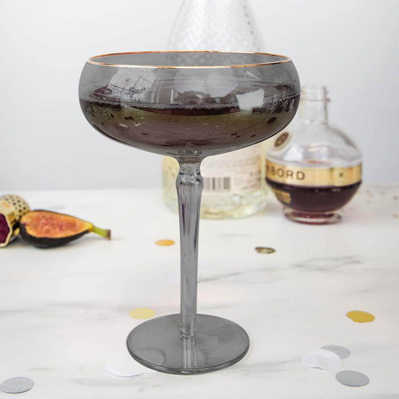 Black & Gold Martini Glasses - Set of 2