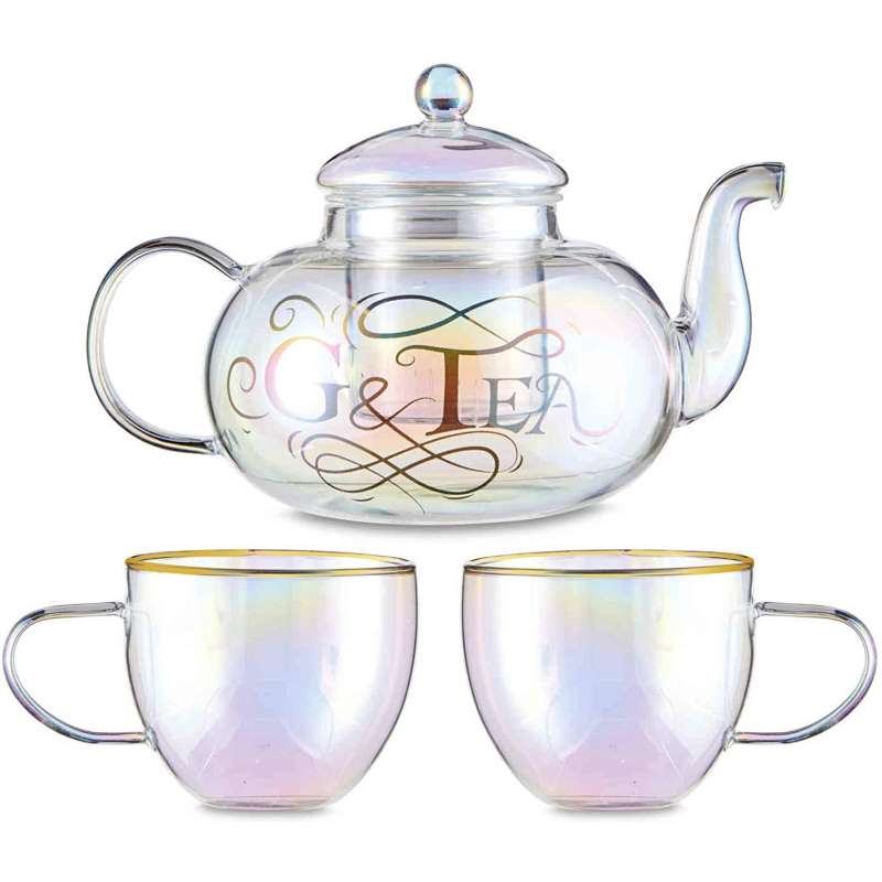 G&Tea Glass Teapot and Tea Cup Gift Set