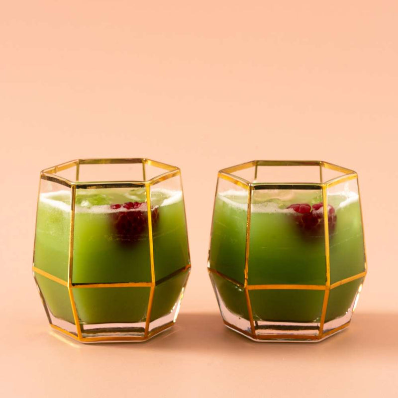 Gold-edged-geometric-cocktail-glass