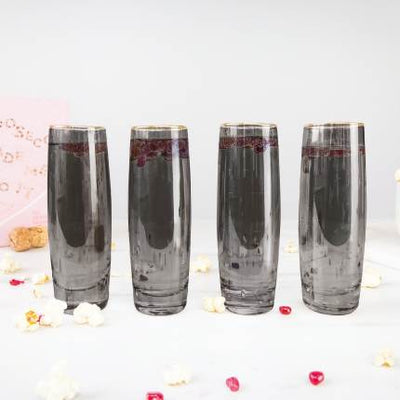 Black and Gold Prosecco Glasses filled with drinks